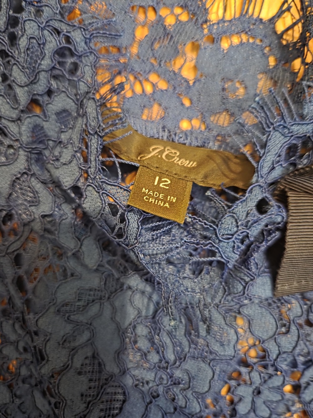 J. Crew Royal Blue Lace Long-Sleeve Blouse with matching blue tank! - Picture 5 of 8